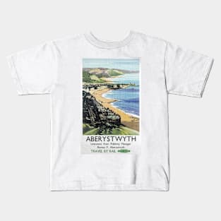 Aberystwyth, Wales - Vintage Railway Travel Poster - 1949 Kids T-Shirt